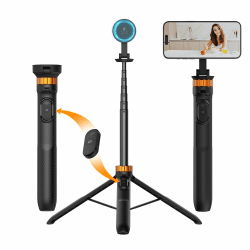K&F Concept MS19 Magnet Selfie Stick Stativ,162CM Handy Stativ mit Abnehmbarer Fernbedienung, Stativ für Smartphone,Mini Stativ Kompatibel mit iPhone 15/14/13/12,Magnetischer Ring ausgestattet 162CM MS19