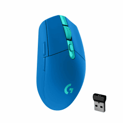 Logitech G305 LIGHTSPEED kabellose Gaming-Maus mit HERO 12K DPI Sensor, Wireless Verbindung, 6 programmierbare Tasten, 250 Stunden Akkulaufzeit, Leichtgewicht, PC/Mac - Blau G305 | 12K DPI | 99 gr Maus Blau