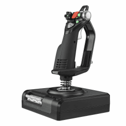 Logitech G Saitek X52 Pro Flight Control System, Schubregler und Stick-Simulationscontroller für Weltraum-Simulationen, LCD-Display, Doppelfederung, Beleuchtete Tasten, 2x USB-Anschluss, PC - Schwarz Schwarz/Silber