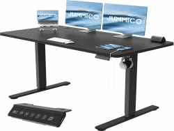 JUMMICO Höhenverstellbarer Schreibtisch Höhenverstellbar Elektrisch, Ergonomischer Steh-Sitz Tisch Stehpult Verstellbarer Computertisch,Stehschreibtisch Bürotisch Standing Desk,140 x 60 cm, Schwarz Schwarz 60 x 140 cm