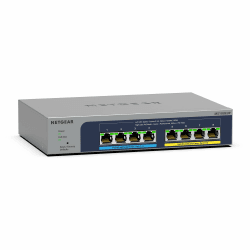 NETGEAR MS108UP 8 Port 2.5 gbit Switch | Multi-Gigabit LAN PoE Switch (Ethernet Netzwerk Switch Ultra60 PoE++, 230W PoE Budget mit 4 PoE+/++ Ports, lüfterlos, WiFi-6 Access Point Konnektivität) Unmanaged Multigig POE++ 230W 8-Port