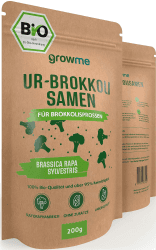 BIO Brokkoli-Sprossen Samen [200g] - Brokkoli-Samen mit über 95% Keimfähigkeit und einmalig hohem Sulforaphan-Gehalt - Microgreens zum Keimen - 100% laborgeprüfte BIO-Qualität Bio Brokkoli-Samen 200g
