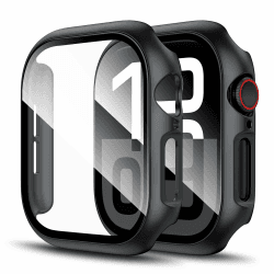 LK [2 Stück Schutzhülle] Kompatibel mit Apple Watch Series 10 42mm Displayschutzfolie, [9H Härte] [HD Klar] Voller Schutz, Kratzfestes Hard PC Protector Cover für iWatch Series 10 42mm-Schwarz Schwarz Apple Watch Series 10 42mm（2 Stück）