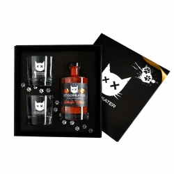 Böser Kater Scharfe Mieze Geschenkset mit 2 Gläsern, Würzig scharfer Tomaten-Shot, der beste Mexikaner, das perfekte Geschenk in hochwertiger Box, 0,5l 12,5% Vol. Scharfe Mieze + 2 Gläser