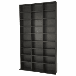 tectake Regal Aufbewahrung, offene Schrank Wand stehend für CDs, DVDs, als Bücherregal, Raumtrenner, Ständer oder Vitrine für Sammlungen und Hobby - schwarz Schwarz | Nein. 401704