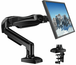 HUANUO Monitor Halterung für 13 bis 32 Zoll Bildschirme, Einzelner Monitorarm Ständer Hält 2~9 kg, Höhenverstellbare mit Neigungen, Schwenken, Dreht, VESA 75 & 100 mm Schwarz