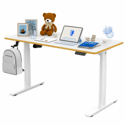FLEXISPOT Kinderschreibtisch, Elektrischer Höhenverstellbarer Schreibtisch 120 x 60 cm, für Kinder ab 6 Jahren, Ergonomischer Tischplatte, 80 kg Belastbarkeit, verstellbar von 55-81cm (weiß) 120 x 60 cm Weiß