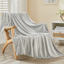 EMME Kuscheldecke Flauschig Decke, 3D-Touch-Erlebnis 200 x 230 cm Fleecedecke, Weich und Warme wolldecke überwurfdecke, Decken für Sofa, Tagesdecke, und Couch,Hellgrau 200 x 230cm Hellgrau