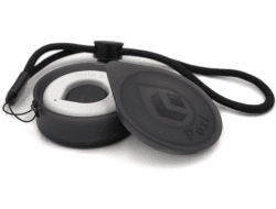 KUMETIC Poxi Aufbewahrungsbox passend für Air Up Duft-Pod/Aroma-Pod - Zur Luftdichten Aufbewahrung - Schutzhülle Aroma-Box - mit Schlaufe - Made in Germany Anthrazit