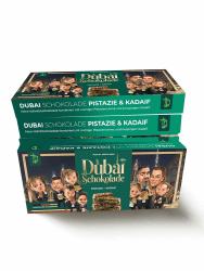 Bushido Dubai Schokolade 80g - mit Schokolade, Pistazie und Kadayif (Engelshaar) Pistazie 12x4,5x1,4 cm