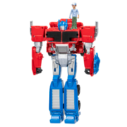 Transformers Spielzeug EarthSpark Spin Changer Optimus Prime Action-Figur (20 cm) mit Robby Malto Figur (5 cm), ab 6 Optimus Prime Single