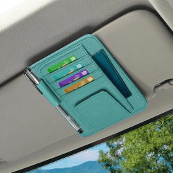 deemars Auto Sonnenblende Organizer, Auto-Hülle Tasche Organizer, Auto Interieur Zubehör Sonnenblende Organizer Universal für Kartenhalter Sonnenbrillenhalter Bargeld Halter Pocket Organizer (Blau)