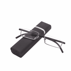 Lesebrille mit Ultraleichtem TR90 Rahmen Lesehilfe Halbbrille aus Metallrahmen mit Halbrahmen Sehehilfe mit Brillenetui für Damen und Herren(Schwarz，+3.0） Schwarz +3 Dioptrien (1er Pack)