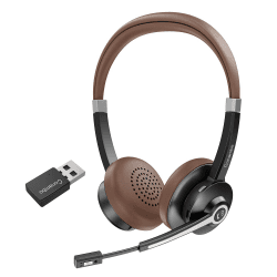 Conambo Bluetooth Headset mit Mikrofon,Kabelloses Headset mit Mikrofon mit HD Stereo Sound & 25 Stunden Spielzeit,Headset Bluetooth 5.0 mit USB-A Dongle für Laptop/PC/Mac-DSP Geräuschunterdrückung JBT700