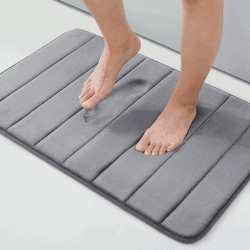 Homaxy Memory Foam Badezimmer Badeteppiche Saugfähige Rutschfester Badvorleger Waschbar Badematte - 41 x 61 cm, Dunkelgrau 41 x 61 cm Dunkelgrau