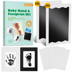 Nabance Baby Fussabdruck Set 2pcs Großformat Fußabdruck Baby Fussabdruck Baby Handabdruck Baby Pfotenabdruck Set Hund mit Fotorahmen ohne Kontakt zur Farbe für Baby und Hund Familie Geschenk 2pcs Stil-A
