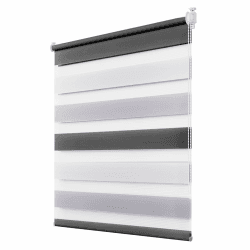 Deswell Doppelrollo Klemmfix ohne Bohren Weiß-Grau-Anthrazit B65 x H120 cm (Stoffbreite 61cm) Rollos für Fenster ohne Bohren für Fenster mit Lichtdurchlässig & Verdunkelnd/Höhe Stufenlos Verstellbar B65 x H120 cm Weiß-grau-anthrazit