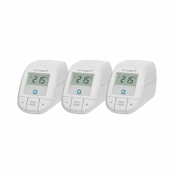 Homematic IP Smart Home Erweiterungsset Heizen – Basic, 3X digitaler Thermostat Heizung, Steuerung per App, Alexa, Google Assistant, einfache Installation, Energie sparen, 161216A1 3x Thermostat - Basic