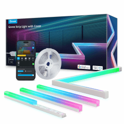Govee RGBIC LED Strip 10M mit LED Profil, Smart LED Streifen Kompatibel mit Alexa & Google Assistant, LED Schiene mit LED Strip für Schlafzimmer, Sockelleisten, Kabinett, 64 Szenenmodi, APP-Steuerung