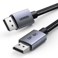 UGREEN 8K Displayport Kabel 1.4 8K 60Hz 4K 240Hz, VESA-Zertifiziert, Aluminium DP kabel 32.4Gbps Kompatibel mit HDR, FreeSync, G-Sync, DSC 1.2, HDCP 2.2 für PC, HDTV, Monitor, Grafikkarte(2M) 2M 8K