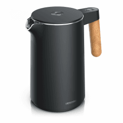 Arendo - Wasserkocher mit Temperatureinstellung - Edelstahl - 45-100 Grad - 1.5 Liter - Doppelwand - BPA frei - Warmhaltefunktion - Teekocher mit Temperaturanzeige - Griff Cool Touch - schwarz matt C: Wasserkocher