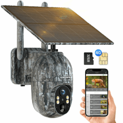 4G LTE Wildkamera Solar, 2.5K Live Übertragung Wildkamera mit Handyübertragung App, 355° Schwenk 90°Neigung Handyeinstellung, Wildkamera mit SIM Karte, Wildtierkamera mit Nachtsicht Bewegungsmelder Grau