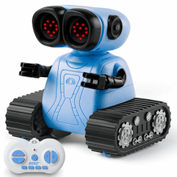 SGILE Emotional Ferngesteuert Roboter Spielzeug für Kinder, Intelligent Programmierbar RC Roboter mit Arten von Gesichtsausdrücken, LED Augen und Musik, RC Spielzeug für Jungen Mädchen Geschenk, Blau Blau Emojis LED-Augen