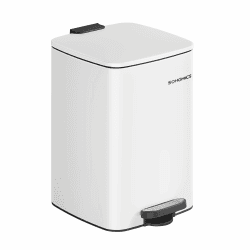 SONGMICS Mülleimer Küche, 20 Liter Abfalleimer, Tretmülleimer, Stahl, mit Inneneimer, Softclose, Offenhaltefunktion, wolkenweiß LTB592W02 Wolkenweiß 20 L
