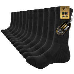 TANSTC Sneaker Socken Herren Damen 43-46 39-42 47-50 35-38 Baumwolle Laufsocken Atmungsaktiv Weich Lange Warm rutschfest Sportsocken Wandersocken 6 Paar 43-46 Schwarz-CL02
