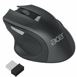Acer PC Maus Kabellos, Ergonomische Funkmaus mit 800/1200/1600 DPI Einstellbar, 2,4 GHz mit USB-Empfänger, 6 Tasten und Leiser klick, Batteriebetrieben Kompatibel mit PC, Laptop und MacBook