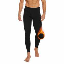 AKKQHH Thermo Unterhosen Herren Lange Warm Thermohose Männer Thermounterwäsche Winter Skiunterwäsche Fleece Funktionsunterwäsche Unterwäsche Hose Schwarz XXL