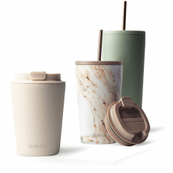 MAMEIDO Thermobecher 350ml, 470ml & 700ml - dichter Kaffeebecher to go aus Edelstahl doppelwandig isoliert, auslaufsicher - Coffee to go Becher warmhaltend (Ivory Beige, 0,35l) 350 ml Ivory Beige