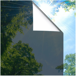 Lifetree Fensterfolie Spiegelfolie Wärmereflektion Selbstklebend Sonnenschutzfolie Wärmegrad Innen&Auße Kontrolle Fensteraufkleber Privatsphäre Anti-UV Fenstertönung Glatt 75x200cm Schwarzes-Silber Schwarzes-silber 75x200cm