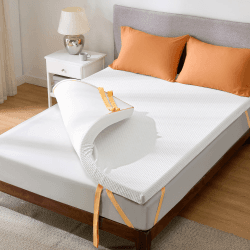 Bedsure Matratzen Topper 90x200cm, 7,5cm Höhe Matratzentopper, H2&H3 Gel Memory Foam Matratzenauflage für Boxspringbett Wohnwagen Schlafsofa, mit Abnehmbaren und Waschbaren Bezug, Weiß Weiß 90X200 cm