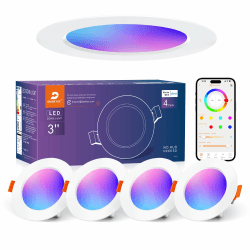 DUSKTEC Einbaustrahler LED RGB Smart, LED Spots 230V Warm und Kaltweiss Farbig 2700K-6000K Dimmbar mit APP Alexa, Deckenspots Bunt Bluetooth 7W 68mm, IP44 Einbauleuchten Einbauspots 4 stück 7W Ø68-85mm Lochmass