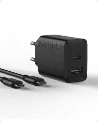Anker 20W USB C Ladegerät, iPad Netzteil, USB-Schnellladenetzteil, iPad Ladegerät, Kompatibel mit iPhone 16/15/iPhone 15 Plus/iPhone 15 Pro/iPhone 15 Pro Max/iPad und mehr (mit 150cm USB-C Kabel) Schwarz