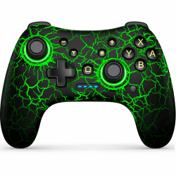 GAMSINGY Switch Controller für Switch/Lite/OLED Konsole,Switch Controller mit Präzise Bewegungssteuerung/Dual Motor Vibration/Turbo/Aufwecken Funktion/RGB Leuchtmodi/Durchsichtig Look/15Std Spielzeit Schwarz