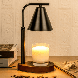 Kerzenwärmer Lampe, Höhenverstellbar Candle Warmers mit Timer und Dimmer, Duftlampe Elektrisch Home Decors, Geschenke für Frauen Geburtstagsgeschenk, Aroma Diffusers mit 2 Glühbirnen, Schwarz