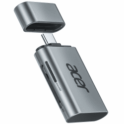 acer USB C SD Kartenleser 312MB/S, UHS-II Kleines SD 4.0 Card Reader aus Aluminium, Micro SD/TF Speicherkartenleser Adapter für iPhone 15/16 Serie, Galaxy S24, iPad Pro,MacBook Pro,Surface Pro usw. Grau