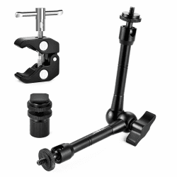 UTEBIT 11 Zoll Magic Arm mit großer Super Clamp Crab Zangen Clip, Monitor und LED-Licht Kamera Gelenkarm mit 1/4" Gewinde, Kamera Halterung max Belastung 1.5KG für DSLR-Kamera, Gopro Rose Gold-11inch