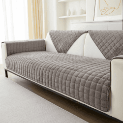 Flanell Sofabezug 1 2 3 4 Sitzer Sofabezüge Couch Überzug L Form Ecksofa Sofa Couch Überwurfdecke, Sofahusse Sofaüberwürfe rutschfest Sofa Abdeckung (Braun, 90 * 180cm Stückweise Verkauft) 90x180cm/Sitzbezug Flanell Braun