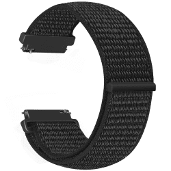Vodtian 18mm Nylon Armband Kompatibel mit Garmin Venu 2S/Venu 3S/Vivoactive 4S/Vivomove 3S/Forerunner 255s/255s Music/265s, Schnellverschluss Ersatz Sport Loop Uhrenarmband für Damen Herren Dunkles Schwarz 18mm