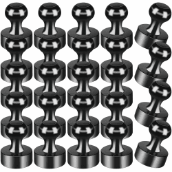 MIN CI 24 Stück Magnete Stark, Magnete für Magnettafel, Magnete Klein, Neodym Magnete, Kühlschrank Magnete, Magneten Starker Halt, Mini Magnete für Whiteboard Haus, Büro, Schwarz Schwarz_12x16mm_24pcs