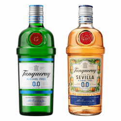 Tanqueray 0.0% Set: Alkoholfreie Gin-Alternativen – Tanqueray 0,0% und Tanqueray Flor de Sevilla 0,0% Varietäten-Set, Ideal für Cocktails und Longdrinks, Zuckerfrei, Kalorienfrei, 700ml Flaschen
