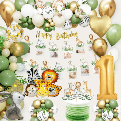1 Geburtstag Junge Mädchen, Dschungel Geburtstagsdeko 1 Jahr Junge, Kindergeburtstag Deko mit Safari Luftballons 1. Geburtstag für Deko 1. Geburtstag Mädchen Junge Wild One Geburtstag deko 1 Jahr alt