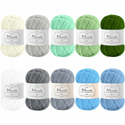 Maxee Häkelgarn 500g (50g*10 Farbe), Acryl Wolle Zum Stricken, Garn zum Häkeln und Stricken, Hand Knitting Yarn Set, Handstrickgarn Baumwollgarn für Häkeln, Wolle zum Stricken und Kunsthandwerk 10 Stück-14