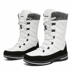 Geweo Winterstiefel Damen Wasserdicht Gefüttert Schneestiefel Rutschfeste Winter Schuhe Trekking Stiefel Wanderstiefel Gr.37-42 (Wählen Sie eine größere Größe falls Ihre Füße breiter sind) 40 EU Weiß