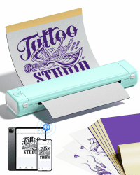 Itari M08F Tattoo Drucker, Thermodrucker Tattoo für A4 Papier mit 10pcs Tattoo Papier, Tattoo Printer Tattoo Stencil Drucker Bluetooth mit IPad & Phone & PC, Grün
