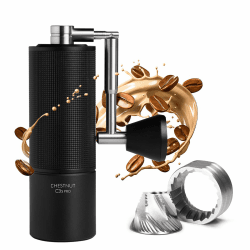 TIMEMORE Kaffeemühle manuell Edelstahl konische Grar handkaffeemühle mit faltbarem, Kastanie C3S PRO interne einstellbare Einstellkapazität 20g für Gießen über französische Presse Kaffee Schwarz C3s Pro-schwarz