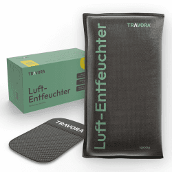 TRAVORA Luftentfeuchter Auto Kissen 1 kg mit Anti-Rutsch Pad - Entfeuchter Auto - Luftentfeuchter Auto wiederverwendbar - Auto Innenraum Entfeuchter Kissen - 1x Luftentfeuchter Kissen extra groß 1 kg (1er Pack)